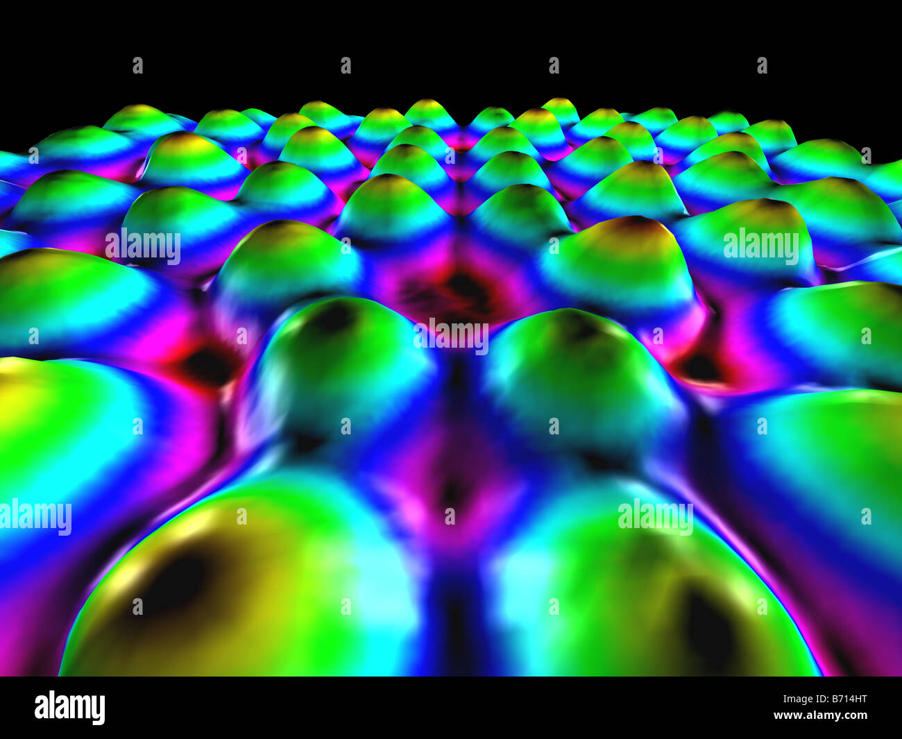 Les atomes de silicium d'une puce de silicium est visualisée à l'aide d'un microscope à effet tunnel Banque D'Images