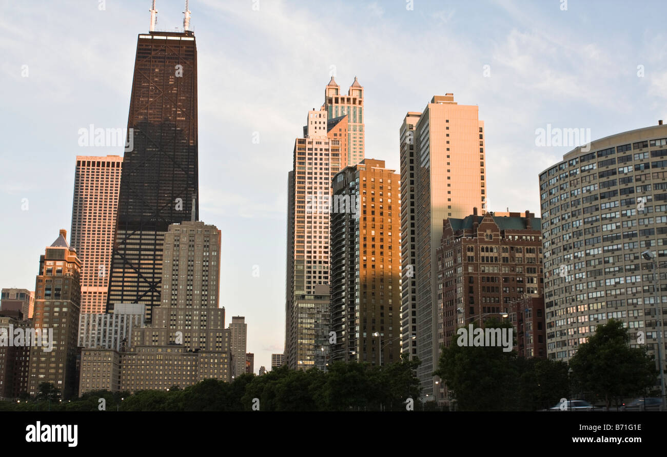 Le centre-ville de Chicago à partir du côté nord Banque D'Images