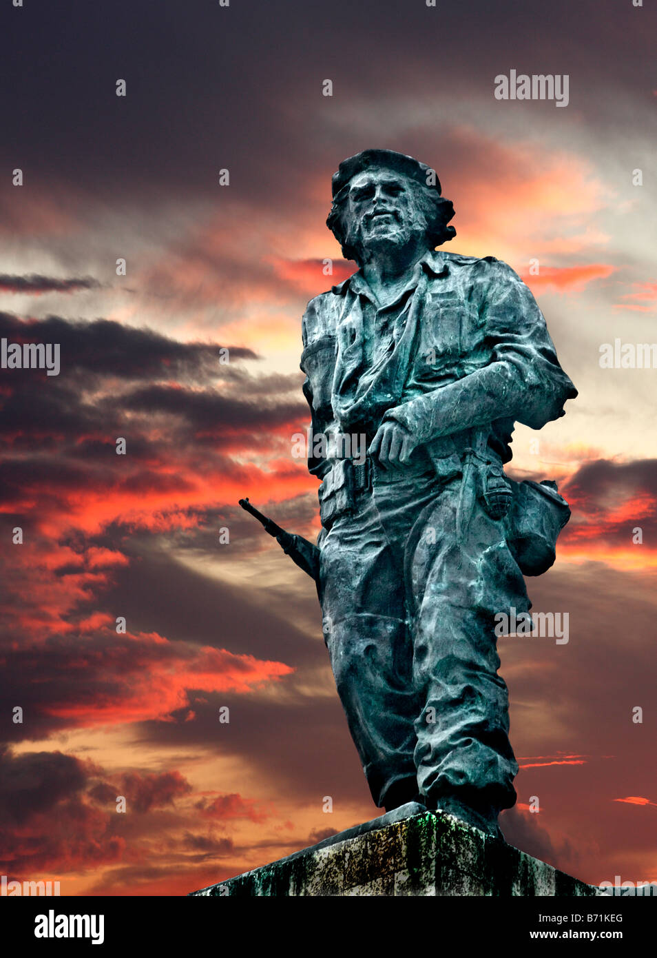 Statue du Che Guevara Memorial Museum Santa Clara Cuba au coucher du soleil Banque D'Images