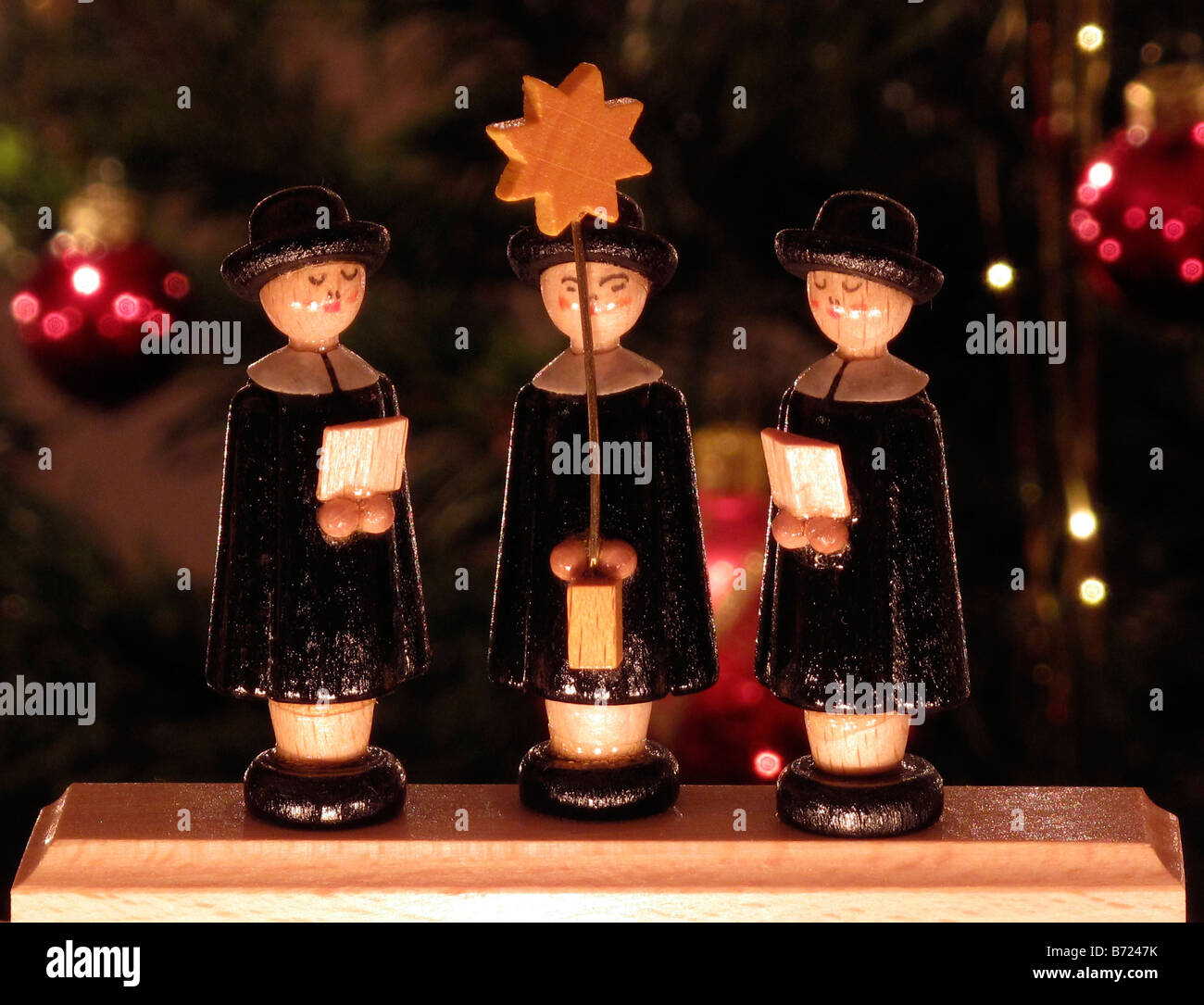 Chorale de Noël en bois sculpté Banque D'Images
