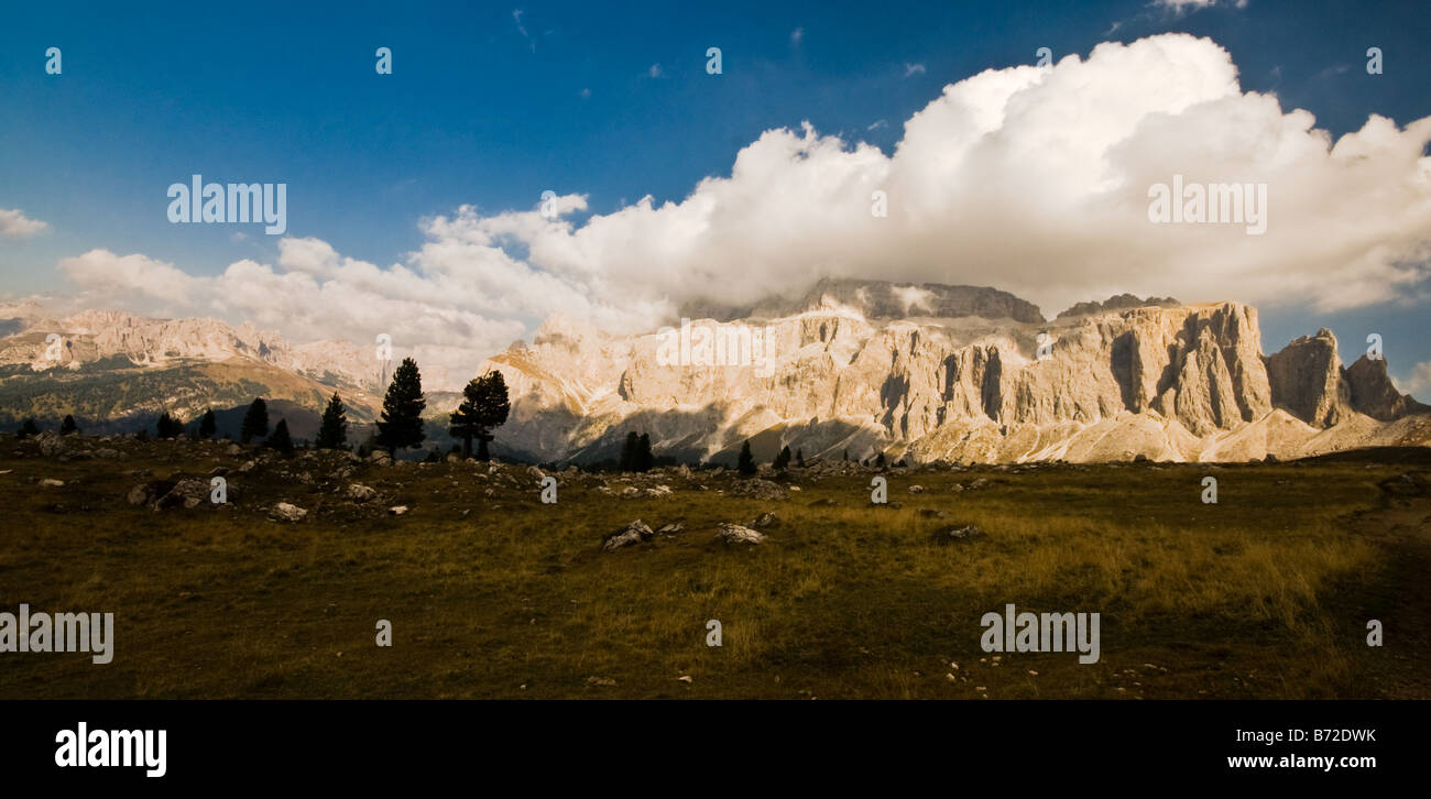 Vue montagne Sella de Langkoffel Dolomites Italie Banque D'Images