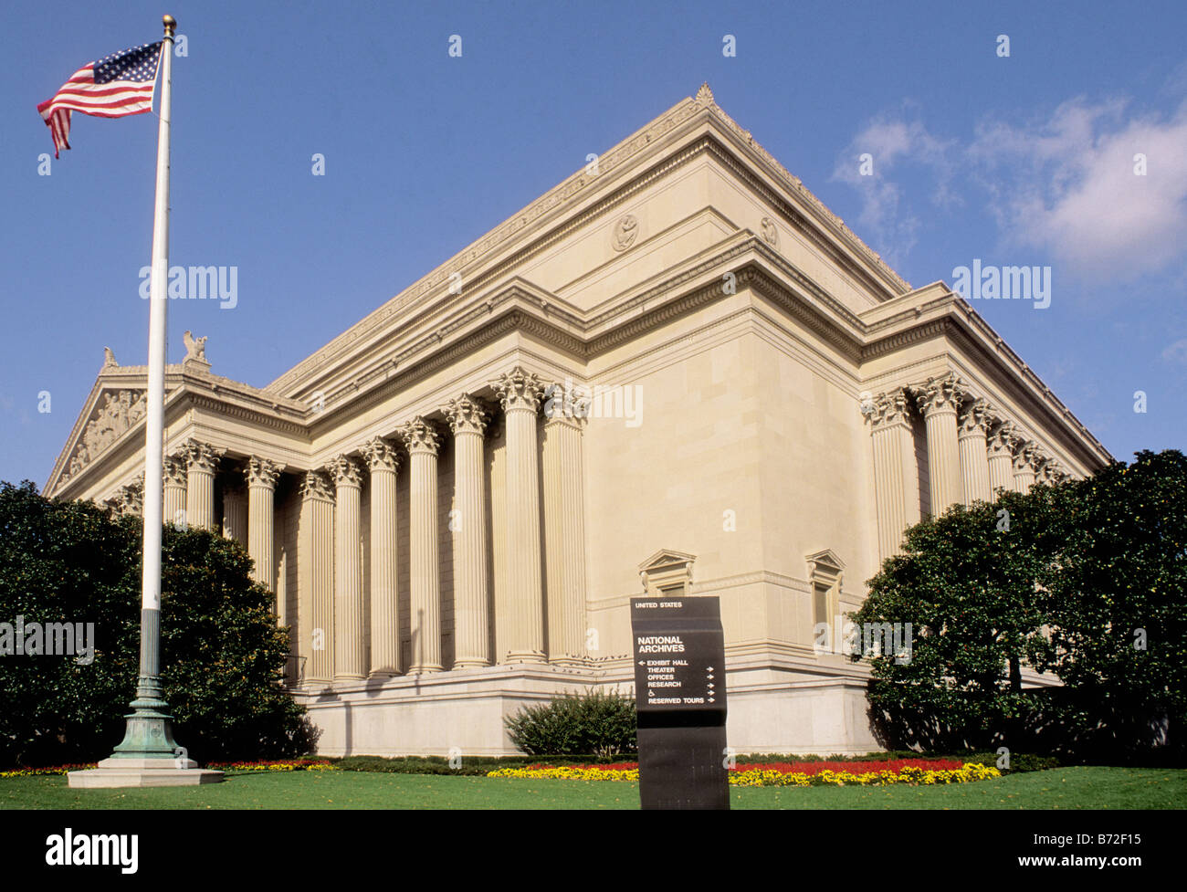 USA Washington DC L'édifice des Archives nationales où la déclaration des droits et la Déclaration d'indépendance sont conservés. Banque D'Images