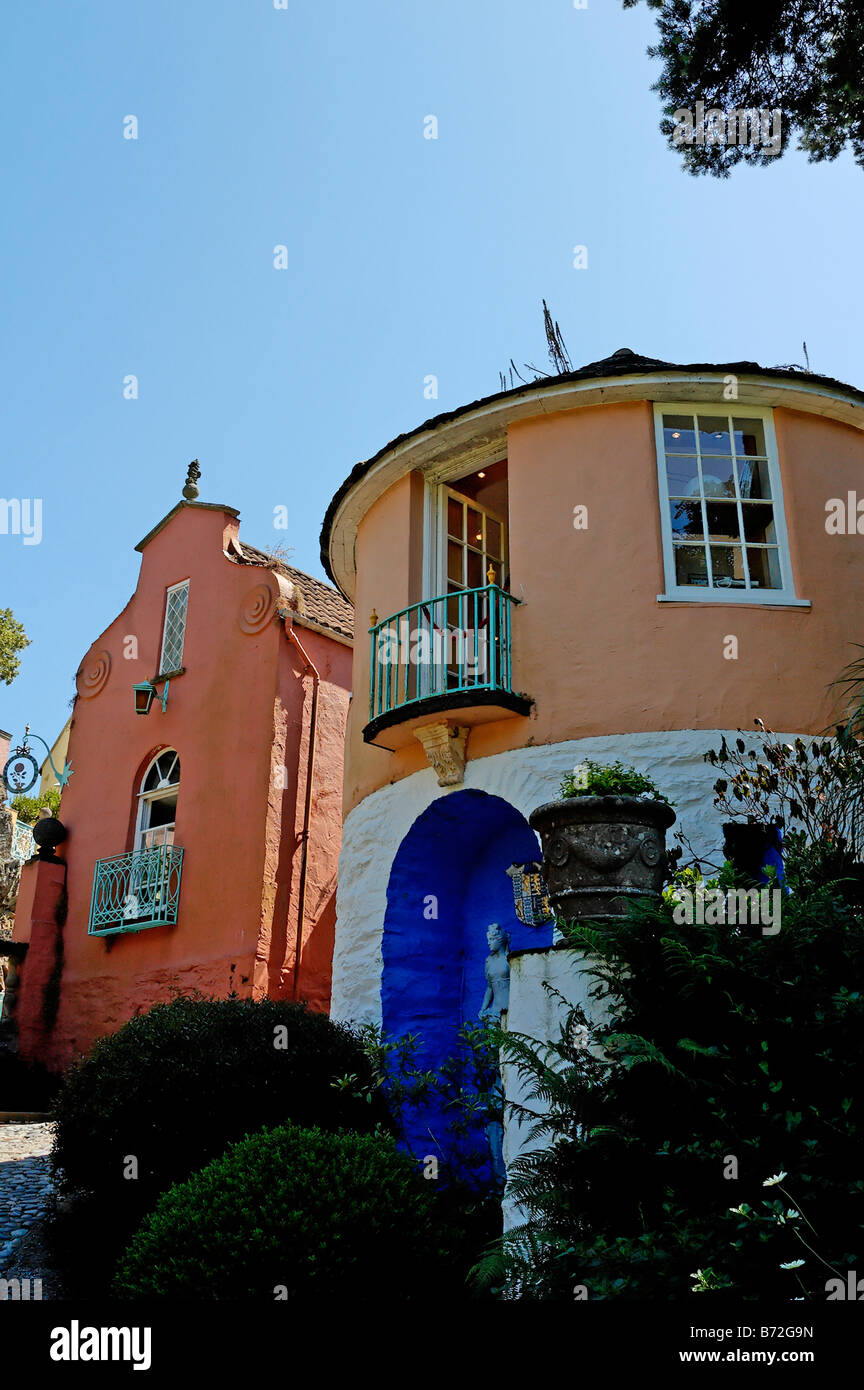 La maison ronde, Portmeirion Banque D'Images