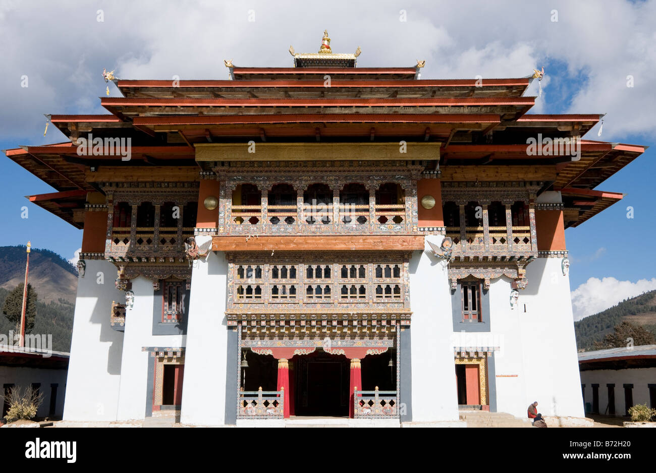 Gangte Goemba Chorten vallée de Phobjikha Bhoutan Banque D'Images