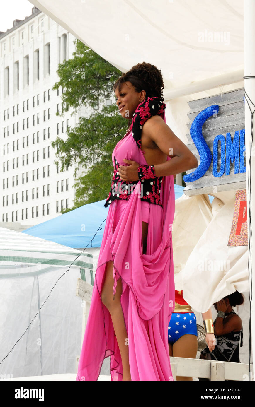 Drag Queen Gay Pride Festival Columbus Ohio 2008 Banque D'Images