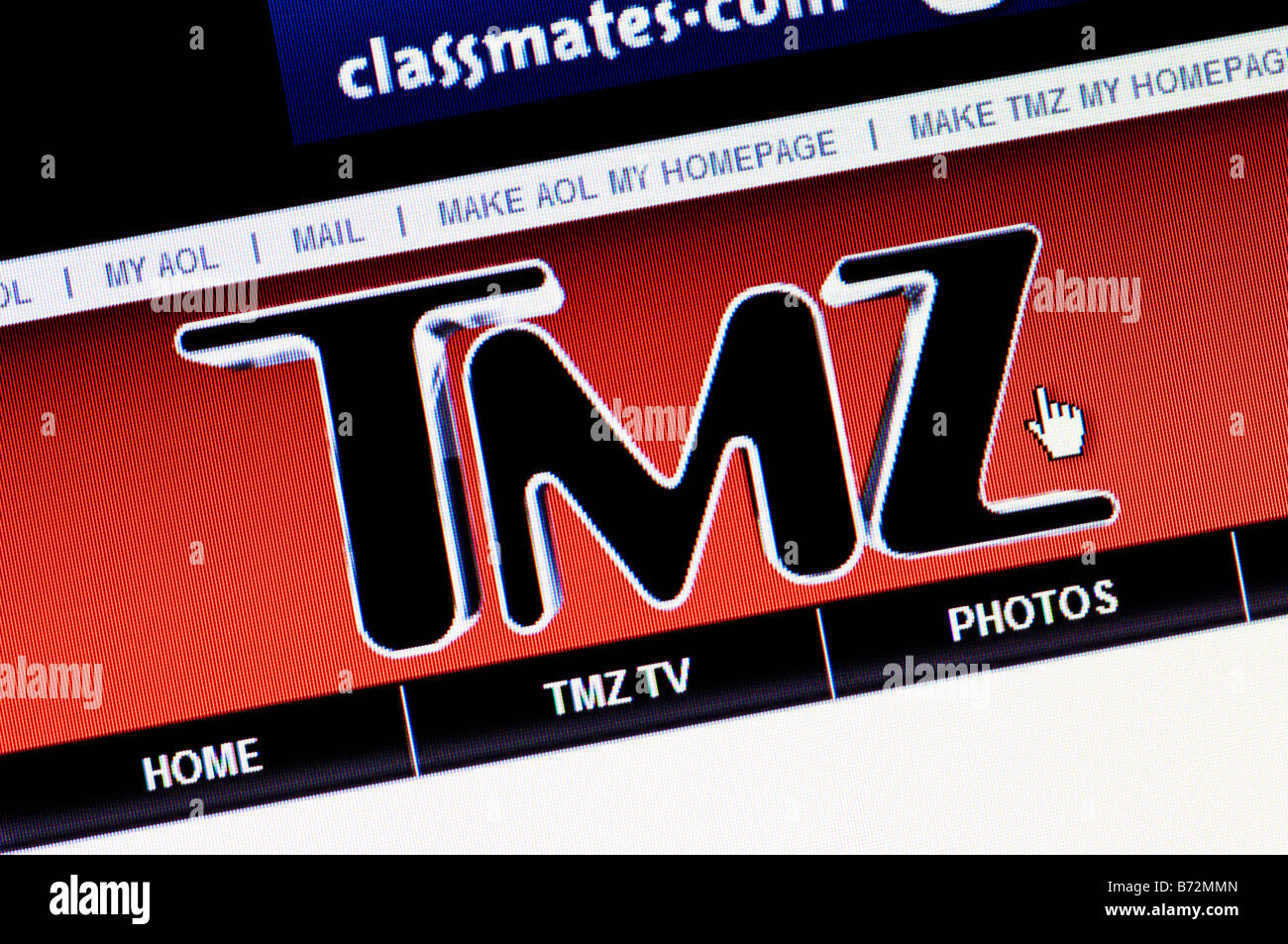Screenshot du TMZ Macro - la célébrité et entertainment news site (usage éditorial uniquement) Banque D'Images