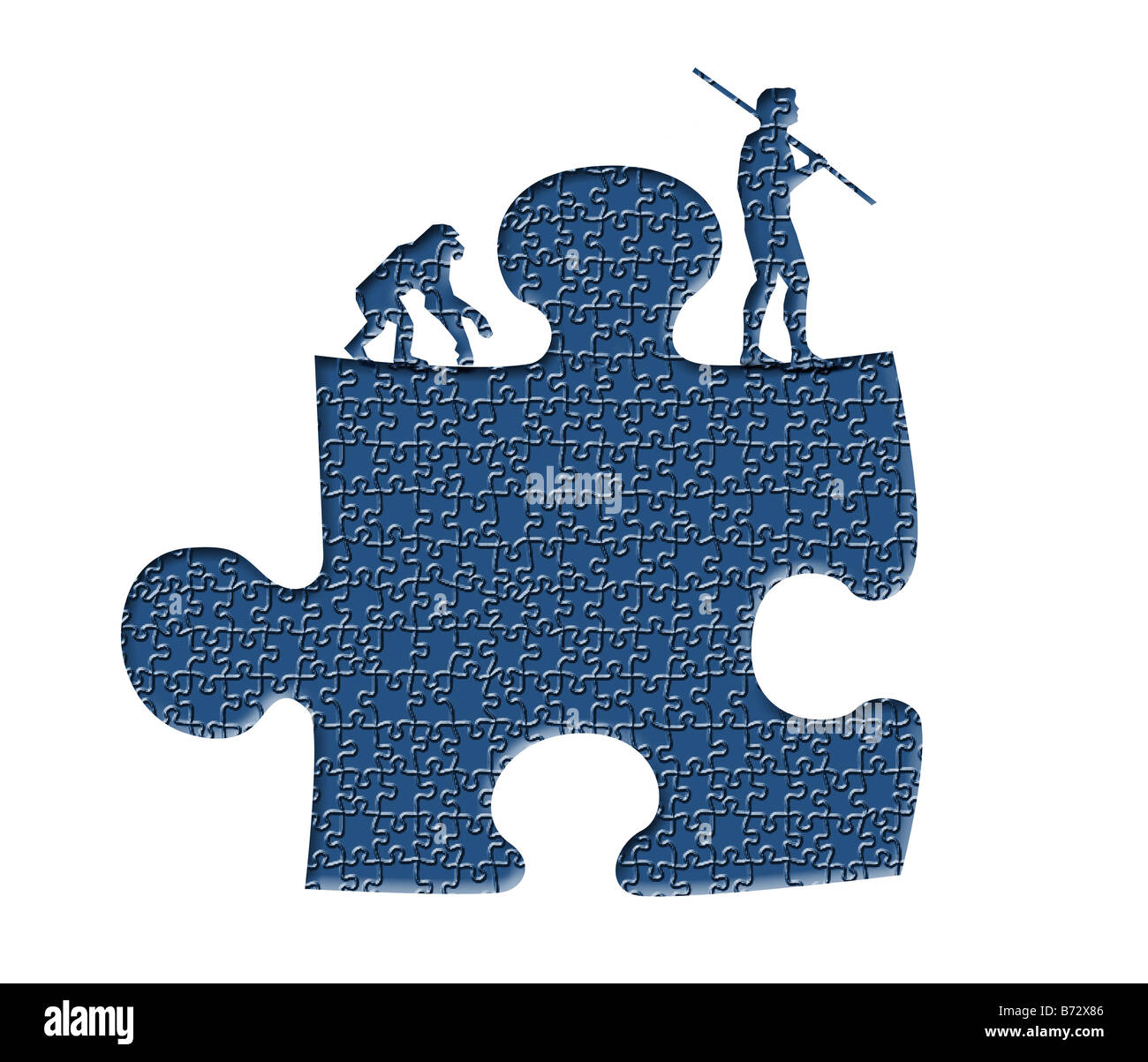 Un jeu conceptuel sur la théorie de l'évolution. Banque D'Images