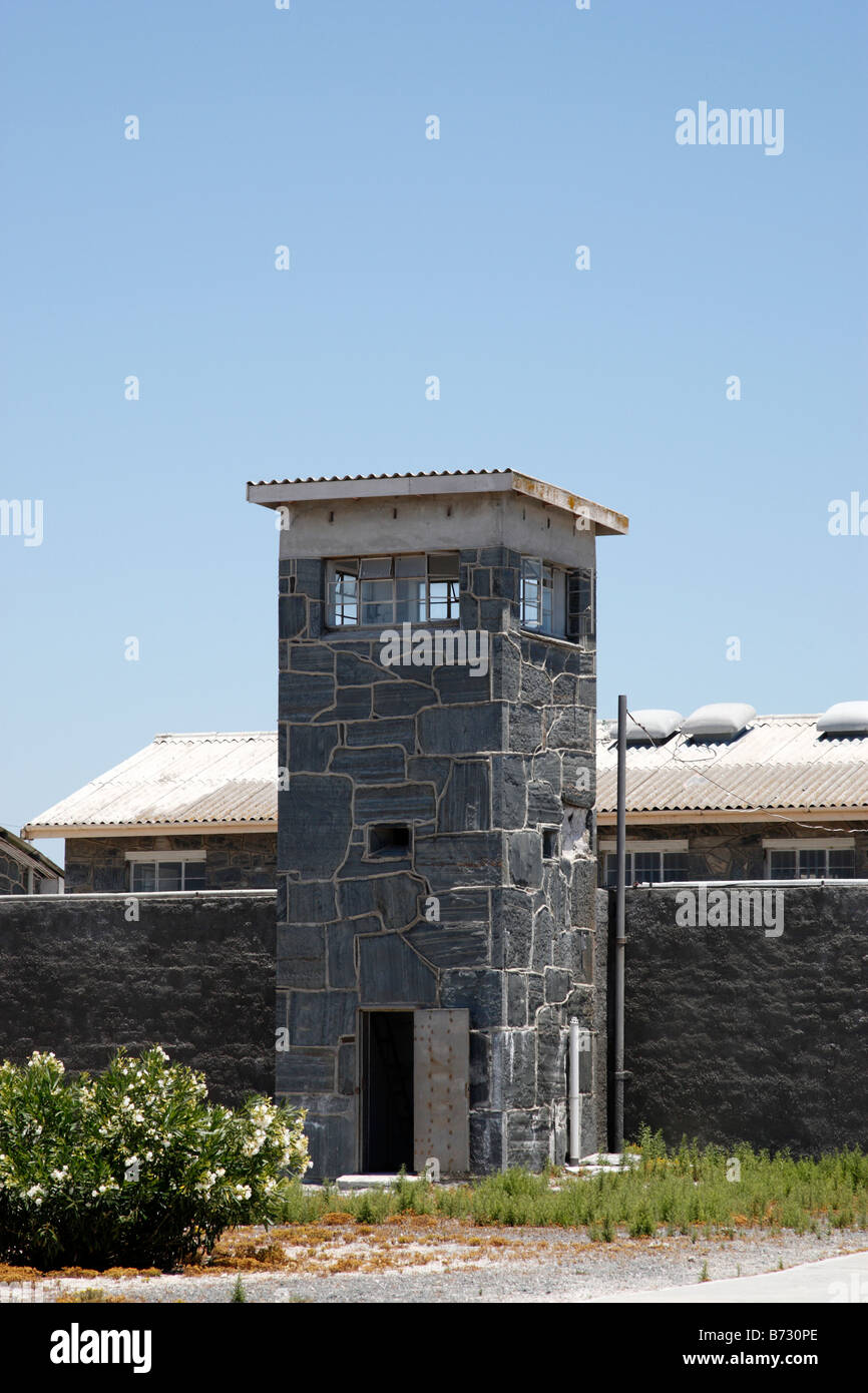 Tour de garde de la prison à sécurité maximale à Robben Island Cape town afrique du sud Banque D'Images