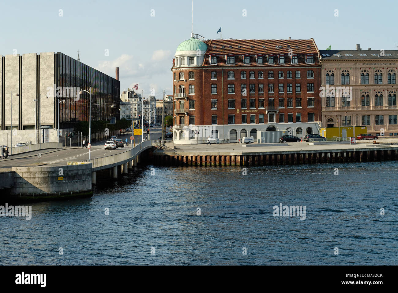 Vue sur le Niels Juels Gade du pont Chrétien Copenhagen Danemark Banque D'Images