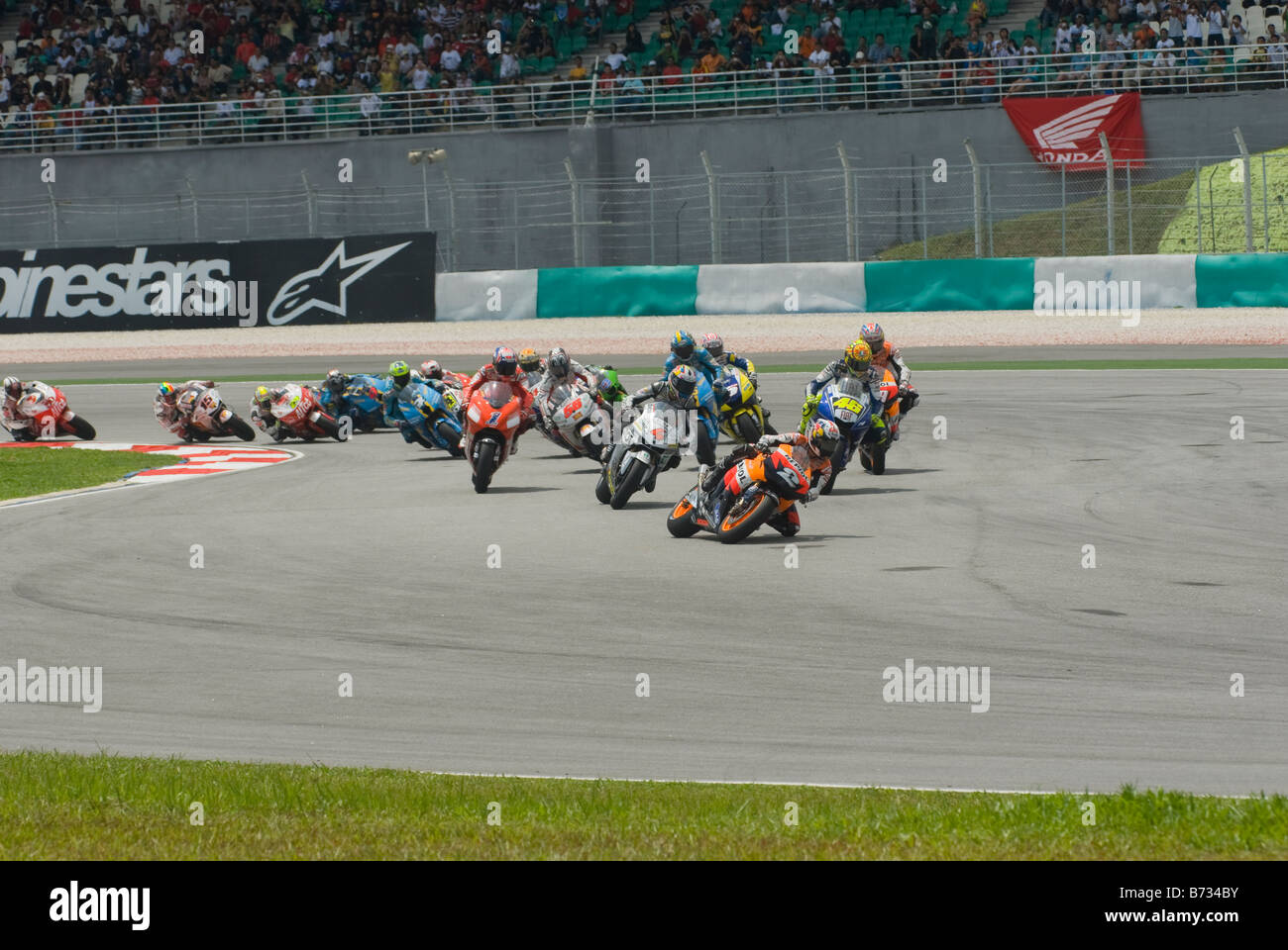 La course 250cc au Grand Prix moto de Malaisie 2008 circuit de Sepang en Malaisie. Banque D'Images