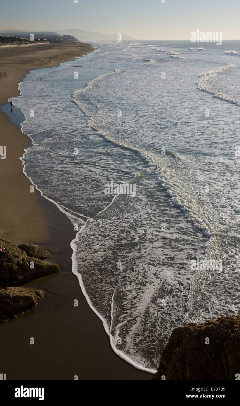 Plage de l'océan sur la côte de l'océan pacifique de San Francisco California USA north central Banque D'Images