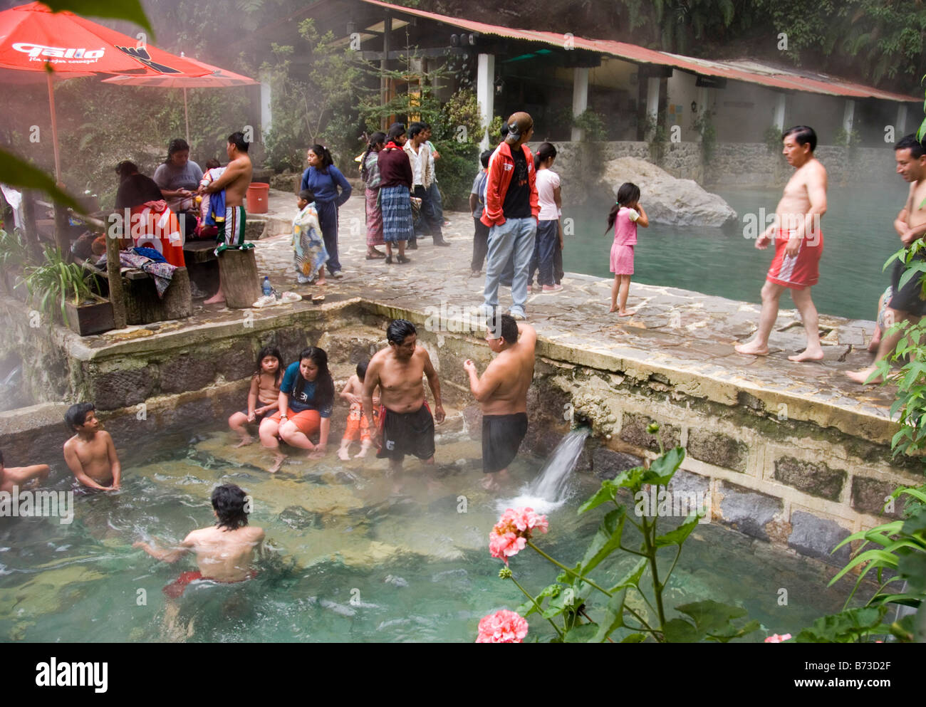 Le spa naturel à Fuentes Georginas, Guatemala Banque D'Images