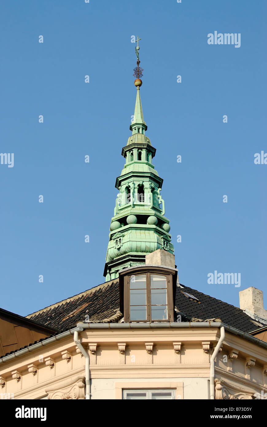 Flèche de l'Église Nikolaj Kirke Danemark Copenhague Banque D'Images