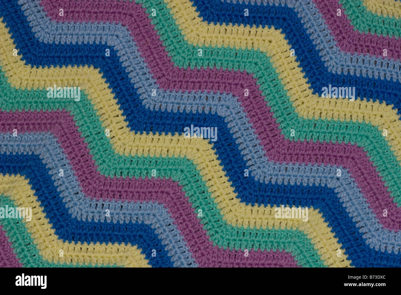 Zig Zag crochet libre multi couleur différentes couverture couleur texture laine laine Banque D'Images