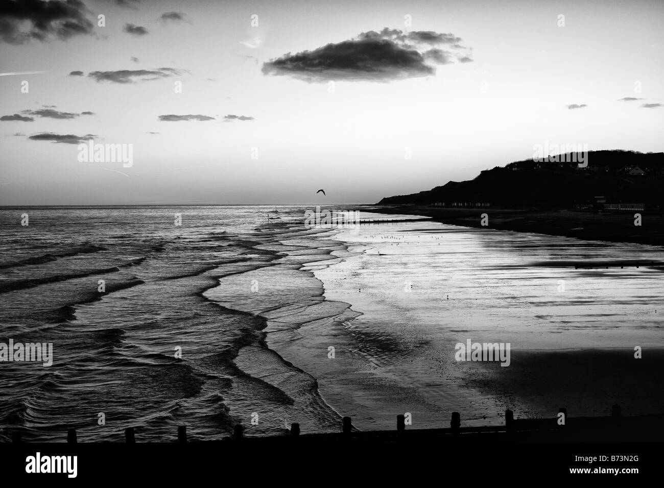 Lever de soleil sur l'intermédiaire d'hiver 'Jetée de Cromer' East Anglian Coast 'Grande-bretagne' Banque D'Images
