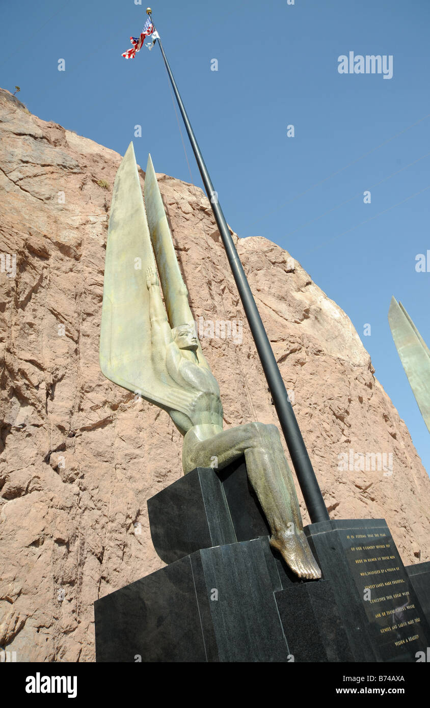 Hoover Dam statue Banque D'Images