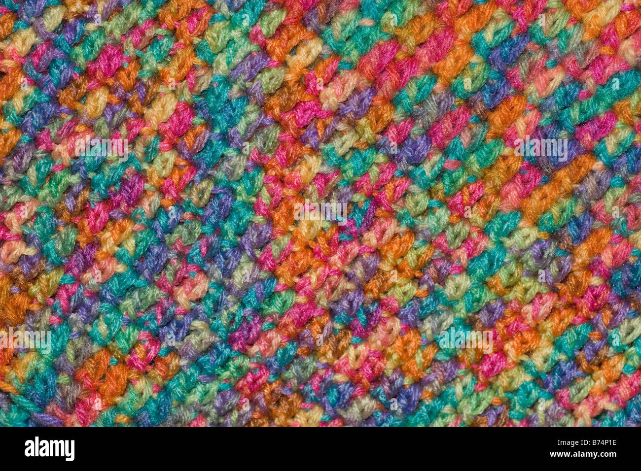 Gros plan couverture crochet multicolore Banque D'Images