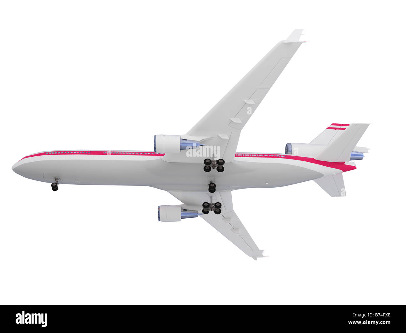 Avion isolé sur fond blanc Banque D'Images