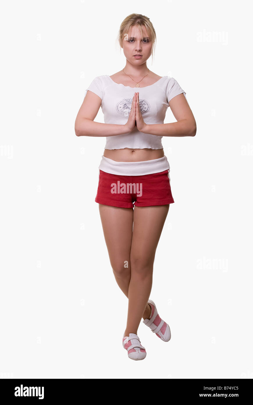 Woman doing yoga Banque D'Images