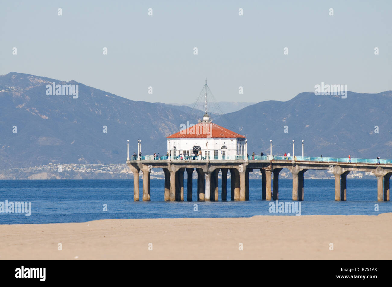 Manhattan Beach Pier Santa Monica bay Los Angeles California Banque D'Images