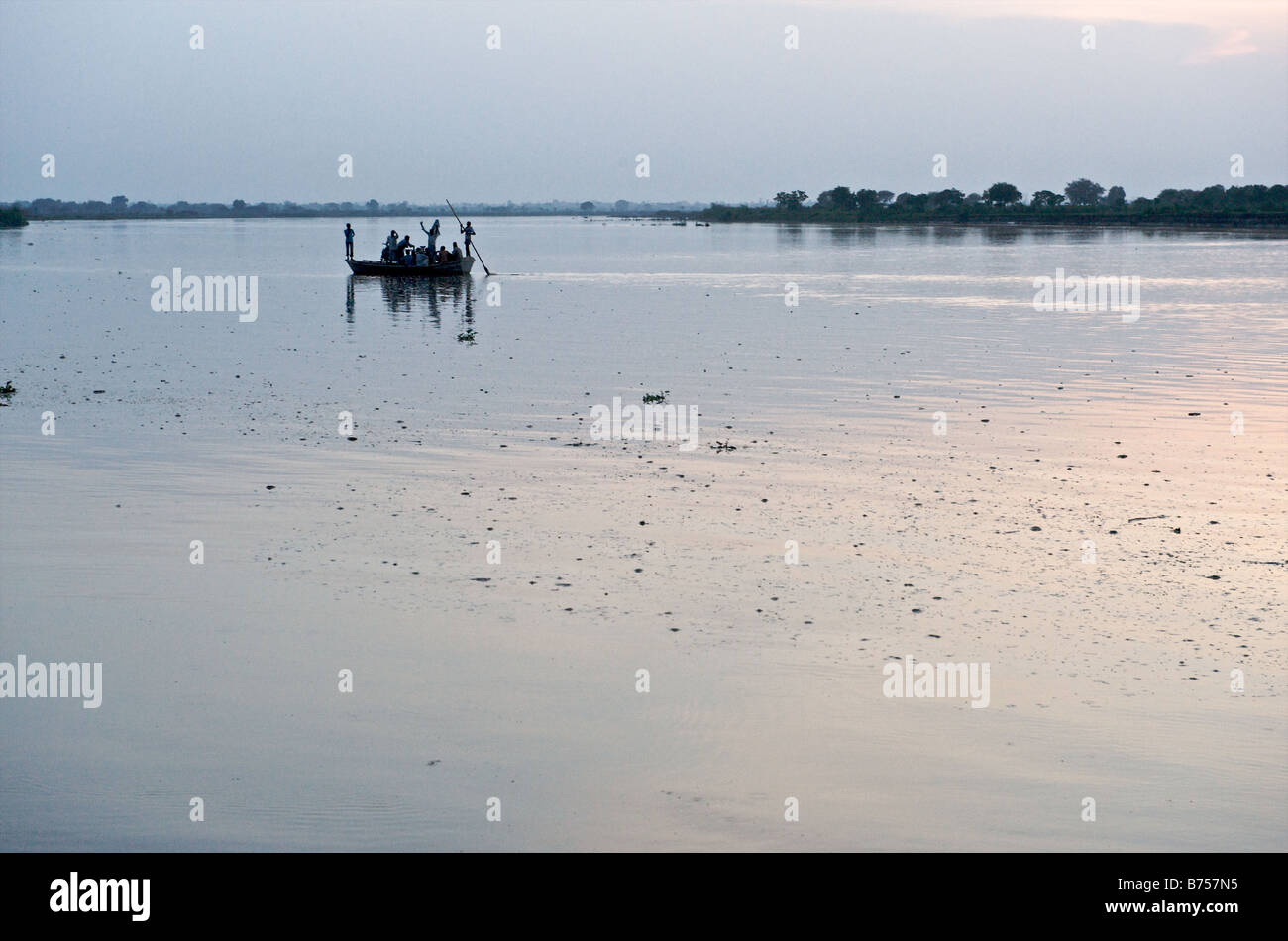 L'Inde Vrindavan le saint Yamuna river Banque D'Images