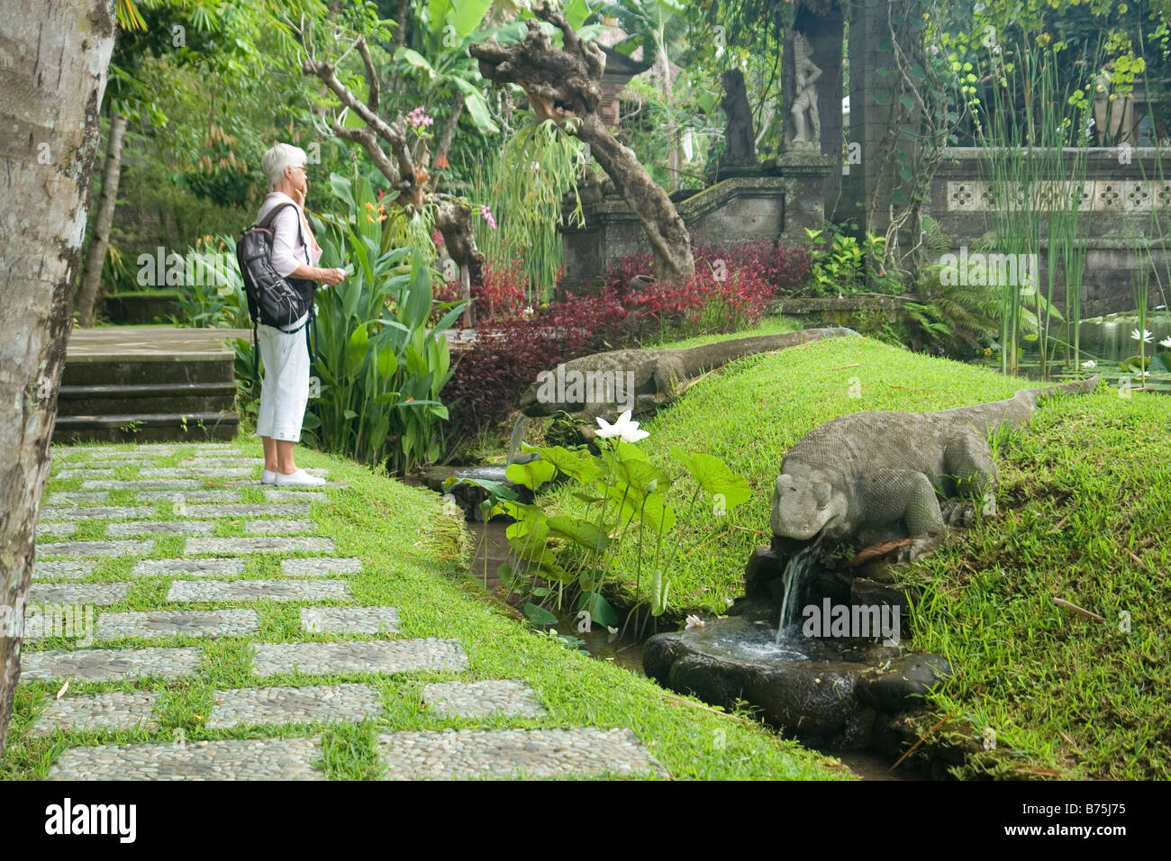 Jardins de l'agung Rai Museum of Art, à Ubud (Bali - Indonésie). Jardins du Musée d'Art Agung Rai, à Ubud (Bali - Indonésie). Banque D'Images