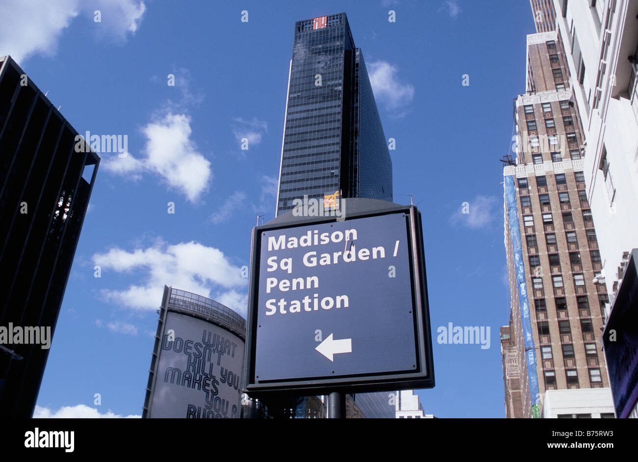 New York Madison Square Garden Street Sign NEW YORK USA Banque D'Images