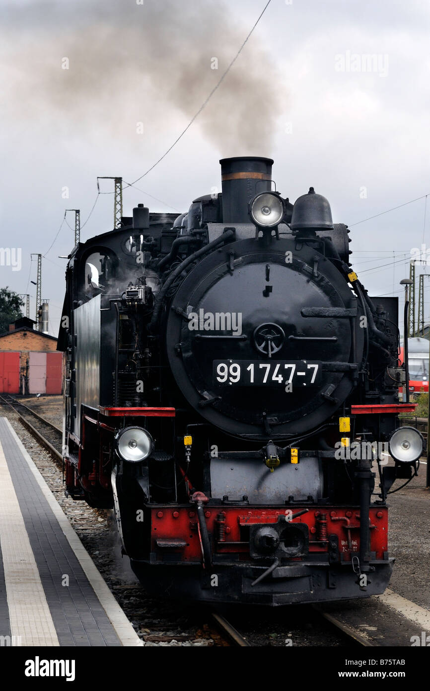 Der Dampflokomotive Lößnitztalbahn locomotive à vapeur Banque D'Images