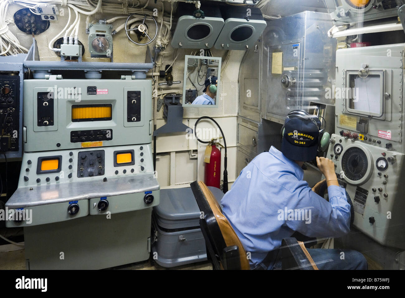 Prix de la sonar sous-marin diesel 1945 USS Clamagore, Musée Naval Patriots Point, Charleston, Caroline du Sud Banque D'Images