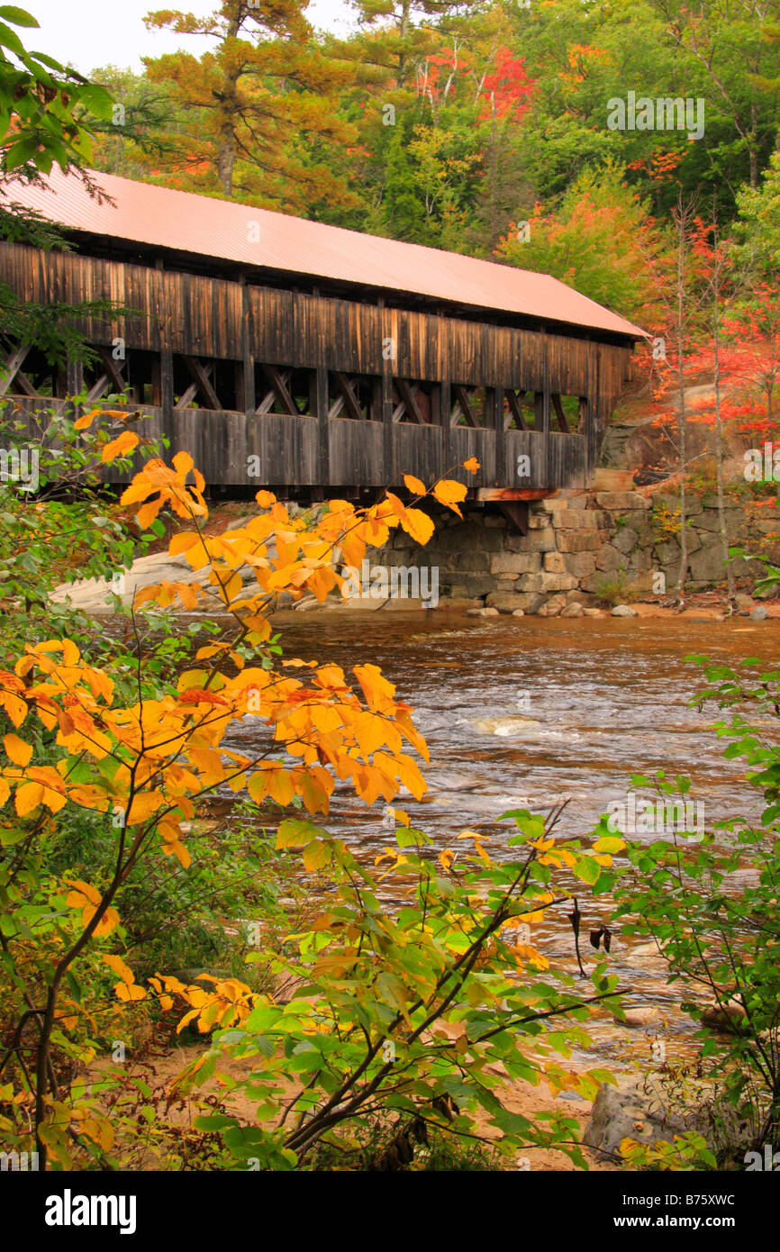 Pont d'Albany, l'autoroute Kancamagus, White Mountains, New Hampshire, USA Banque D'Images