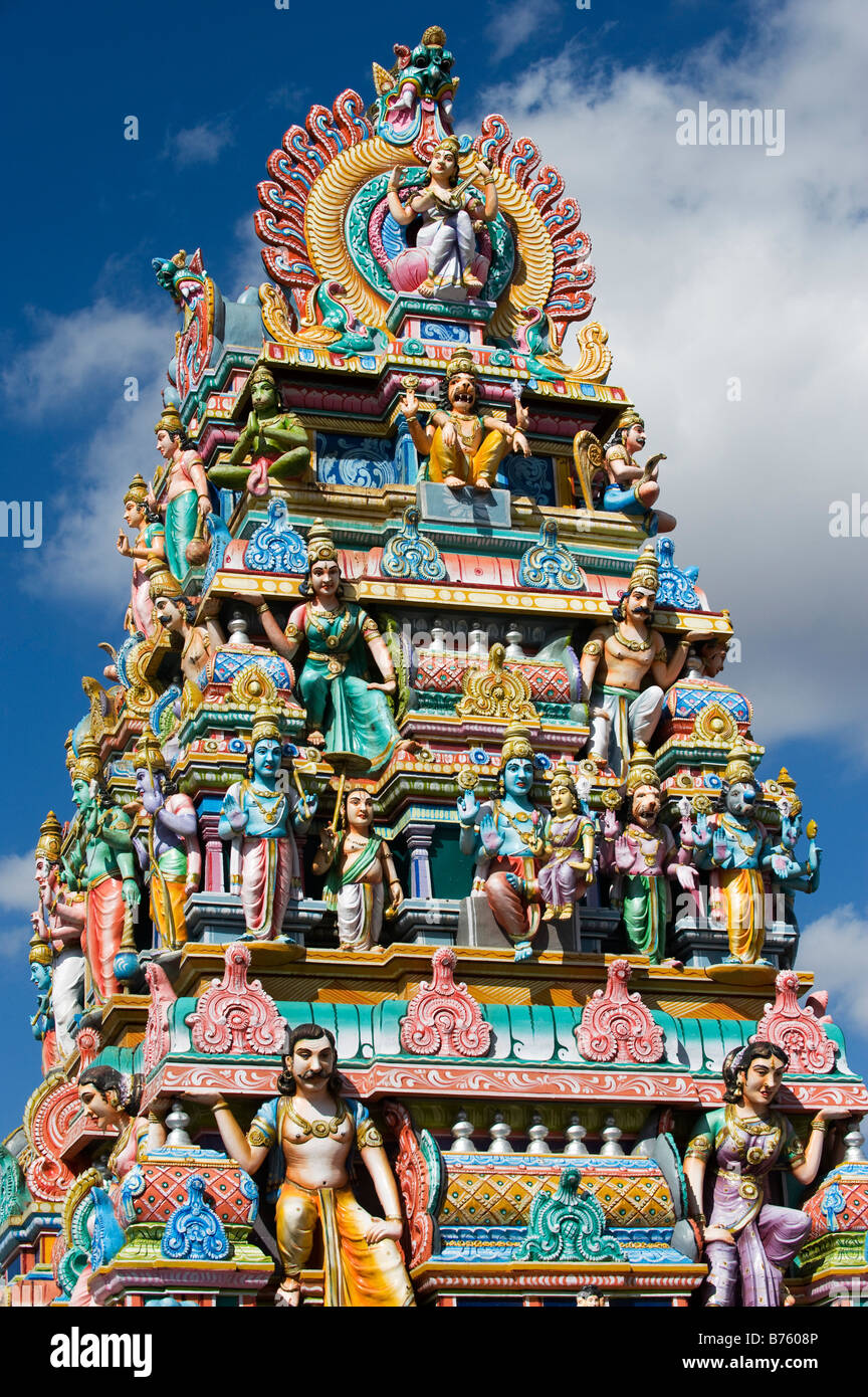 Temple Hindou Gopuram. L'Inde du Sud Banque D'Images