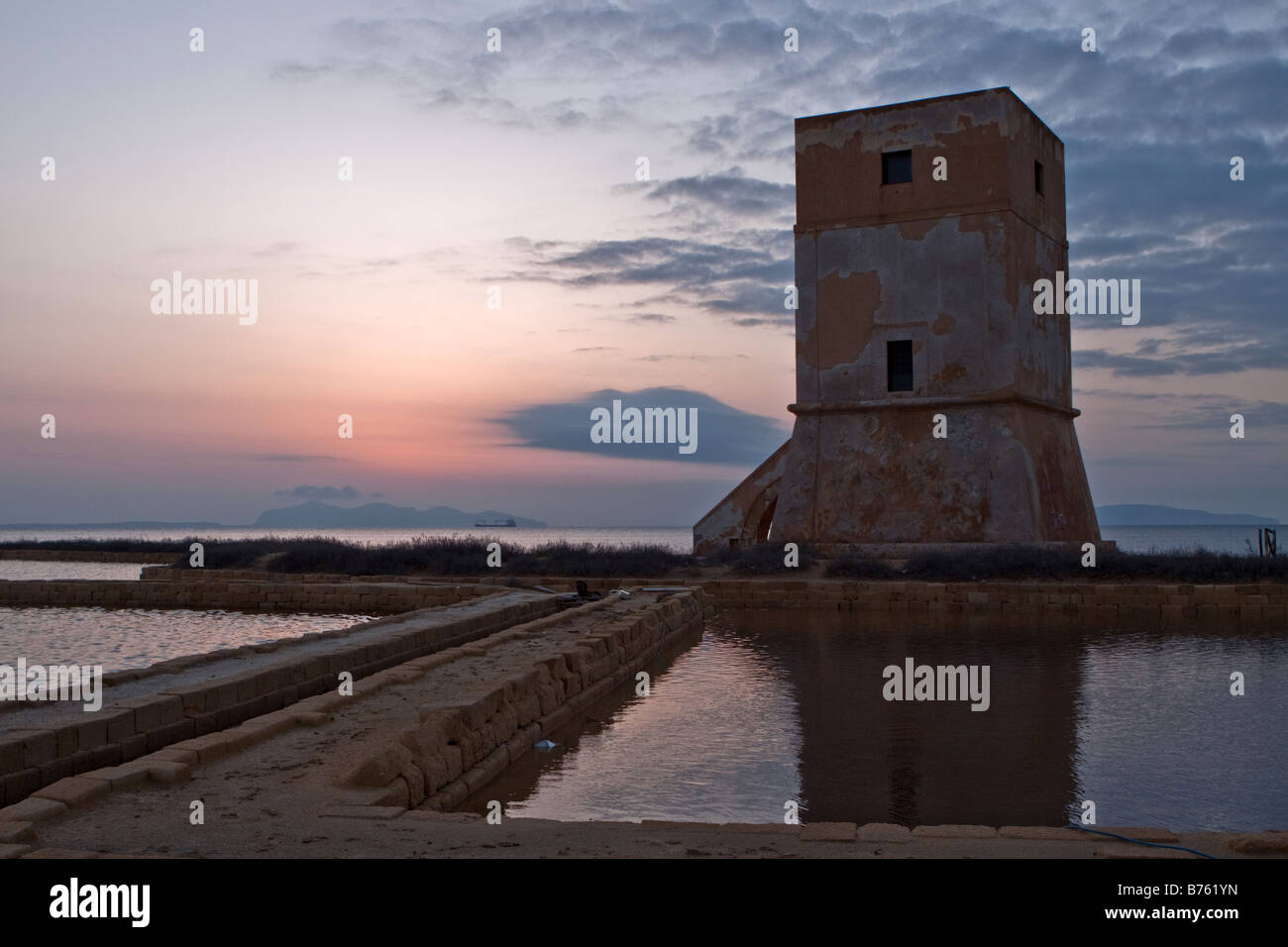 Mine de sel, près de Trapani Banque D'Images