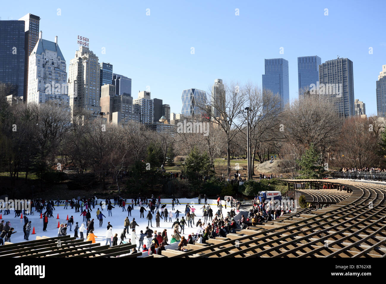 La ville de New York, Skating in Central Park Banque D'Images