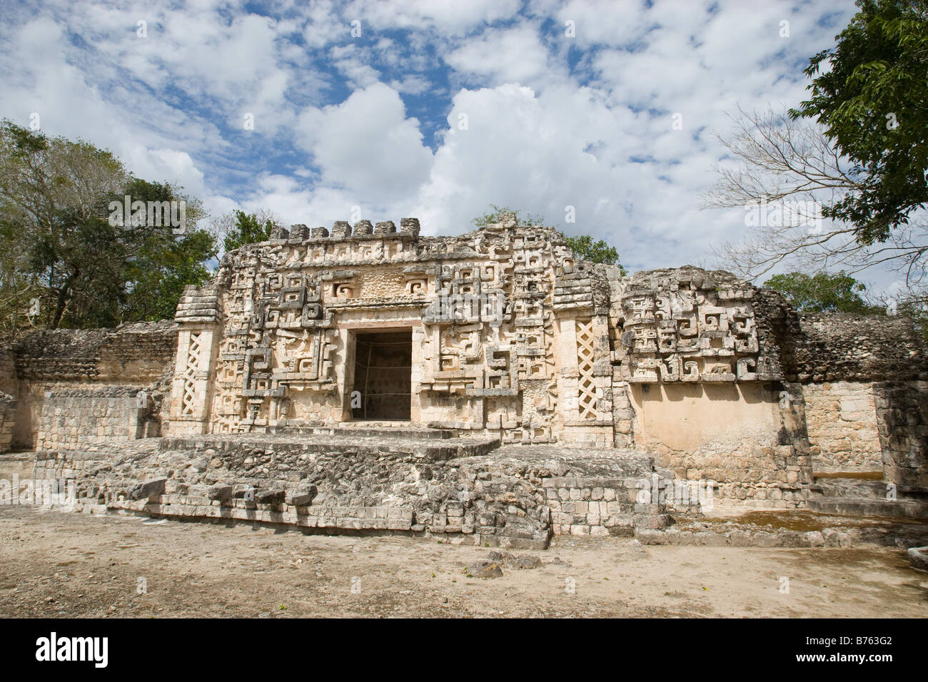 Les ruines Maya au Mexique Hochob Banque D'Images