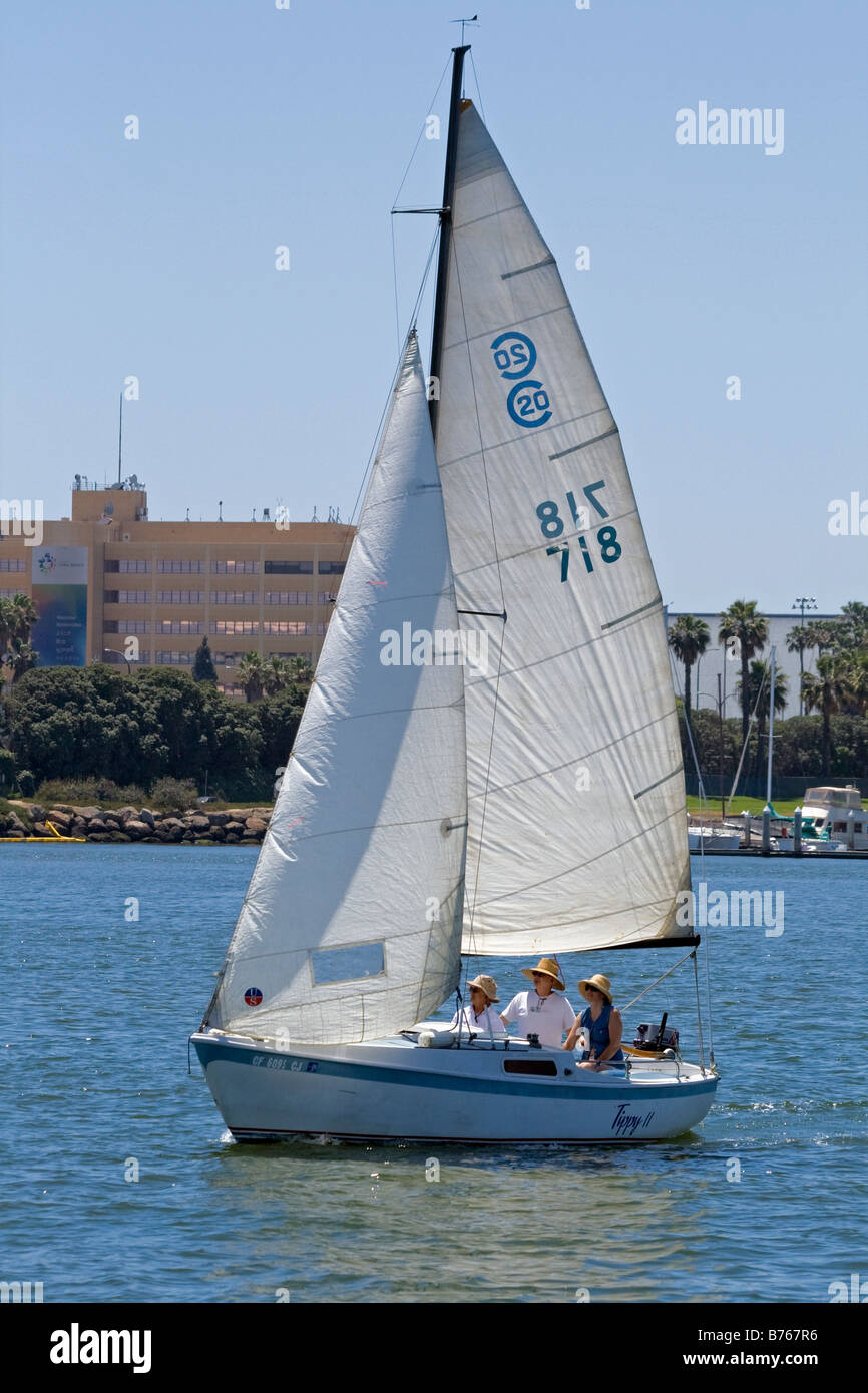 Voilier, Port de Long Beach, Californie, États-Unis Banque D'Images