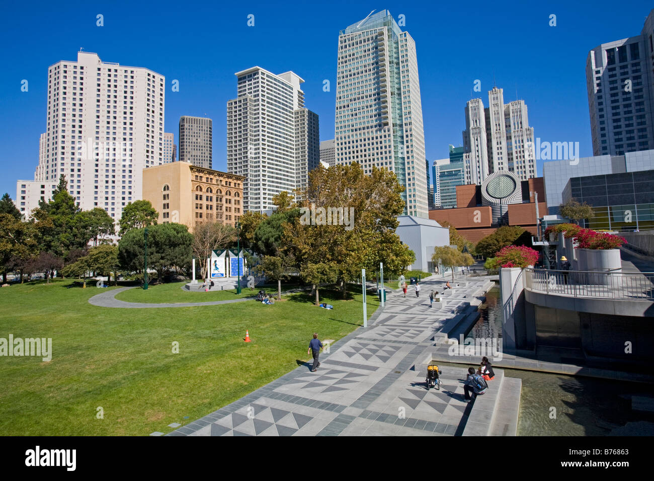 Les jardins Yerba Buena, SOMA, San Francisco, California, USA Banque D'Images
