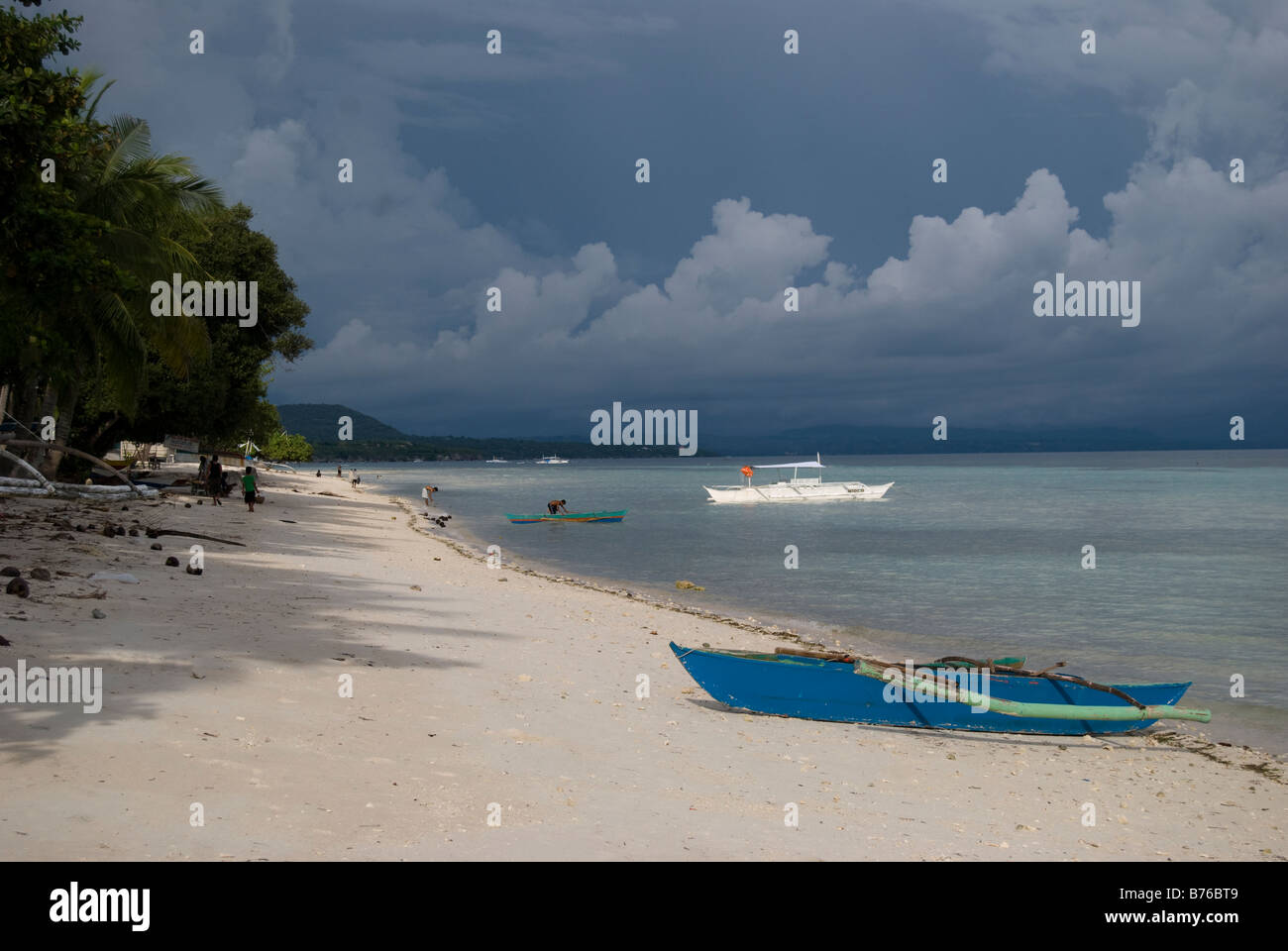 Tropical beach, Dumaluan Beach Resort, l'île de Panglao, Bohol, Visayas, Philippines Banque D'Images