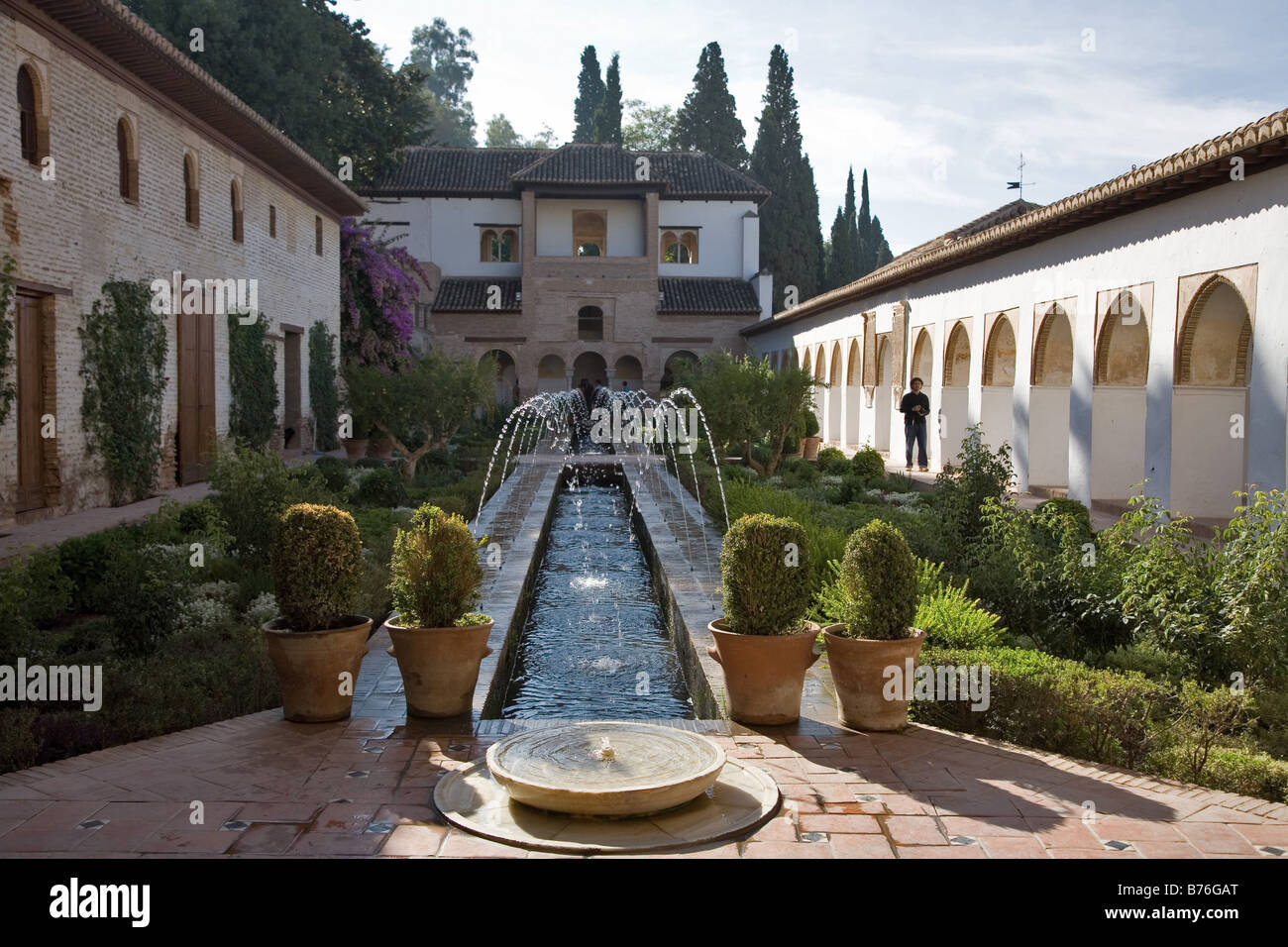 Jardin de l'Alhambra et Generalife à Grenade, Andalousie, Espagne Banque D'Images