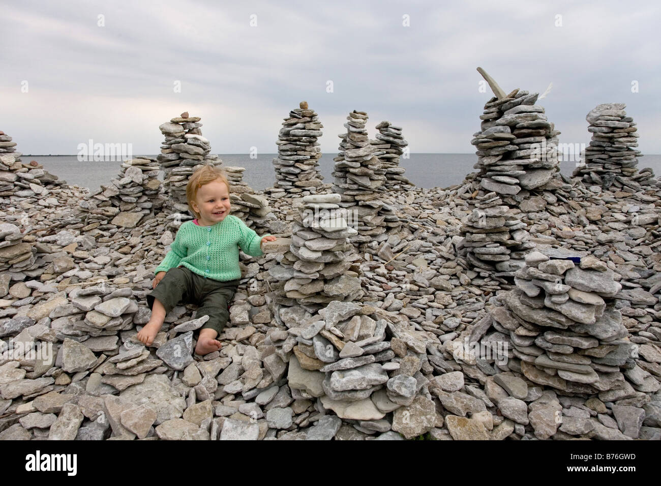 La tour de pierre, île de Saaremaa, l'Estonie, Europe Banque D'Images