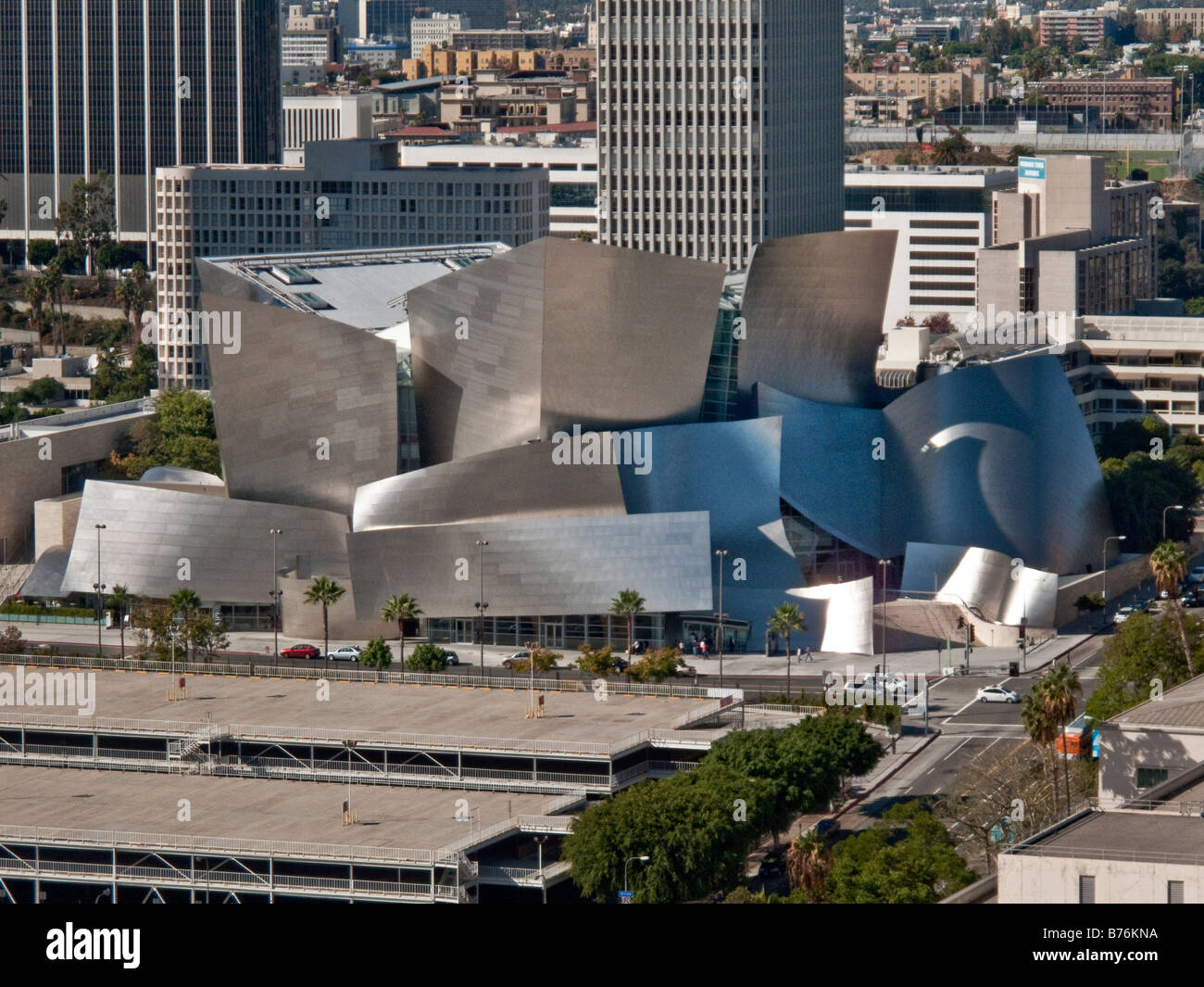 Le Walt Disney Concert Hall, au 111 South Grand Avenue dans le centre-ville de Los Angeles, Californie Banque D'Images