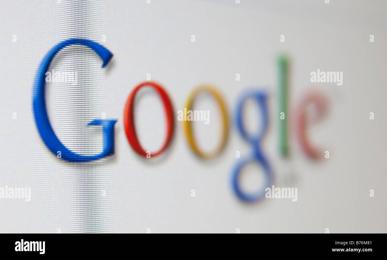 Géant de l'Internet Google Inc logo sur l'écran d'un ordinateur Banque D'Images