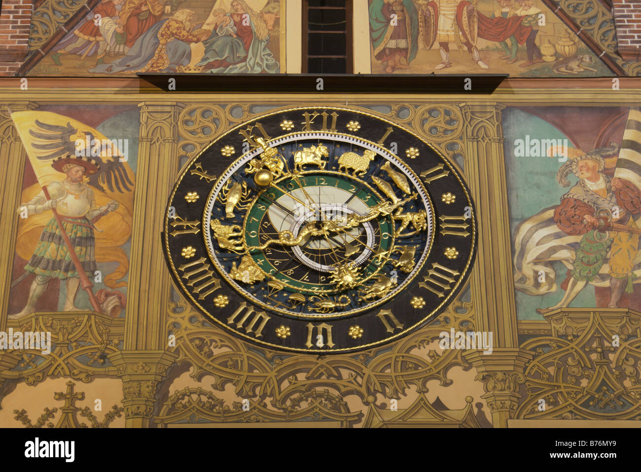 Horloge astronomique de l'Hôtel de Ville d'Ulm, Allemagne Banque D'Images