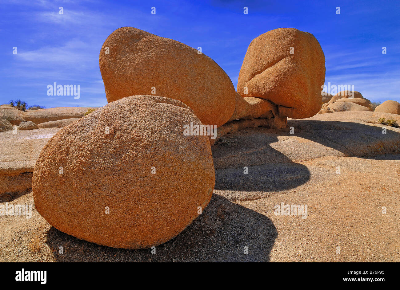 Des pierres à Joshua Tree National Park en Californie USA Banque D'Images