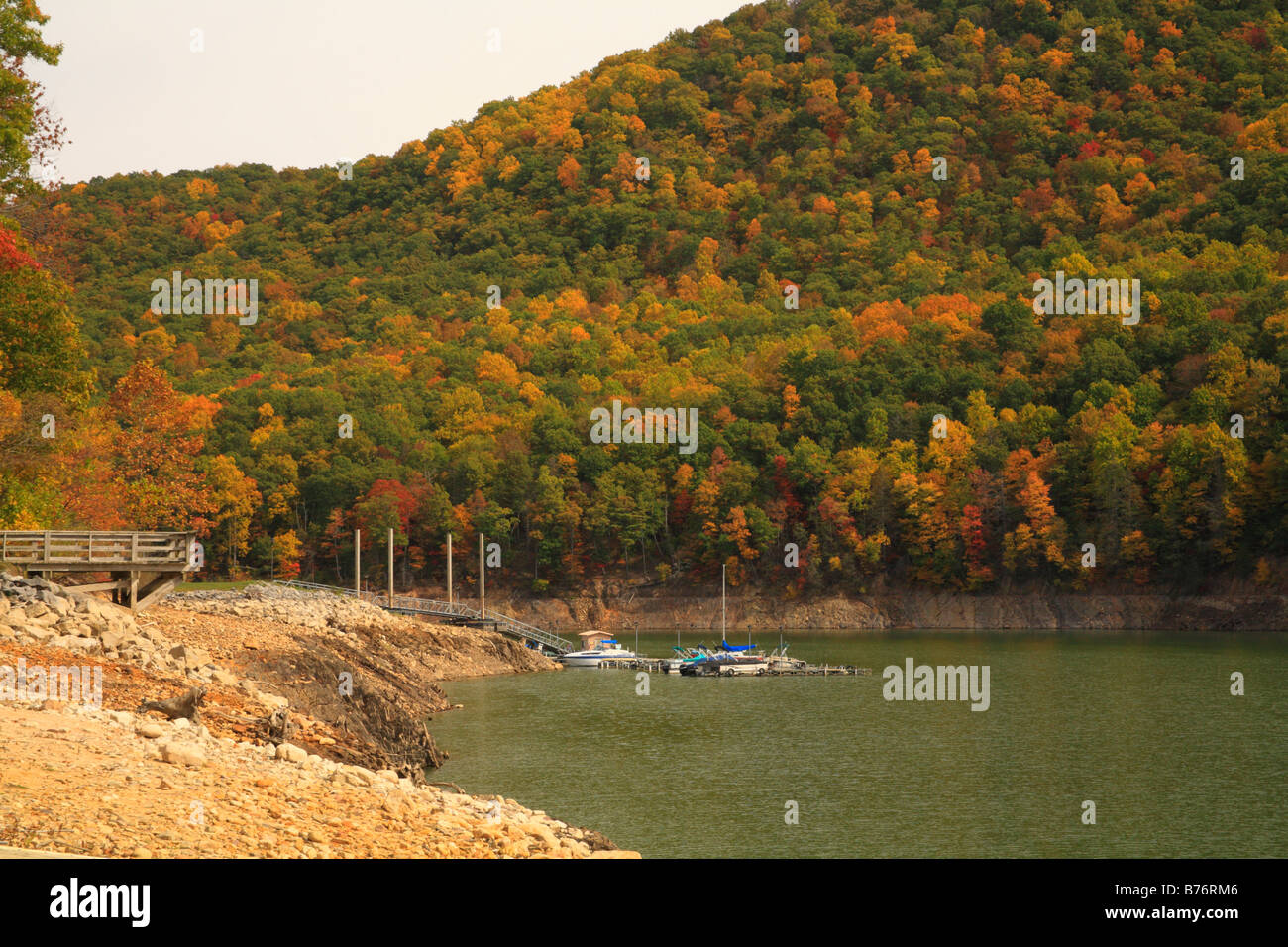 La sécheresse au lac Moomaw, Covington, Kentucky, USA Banque D'Images