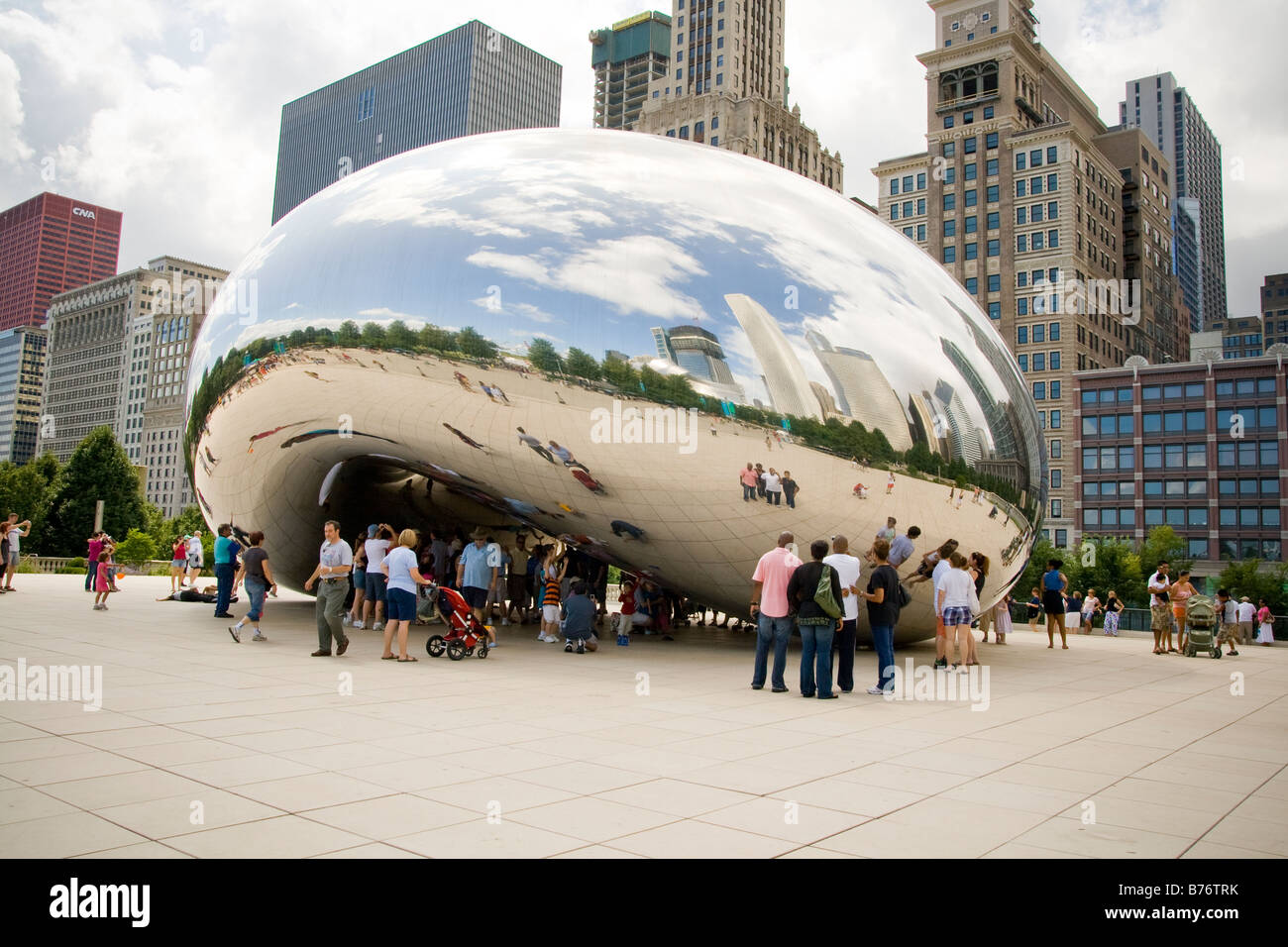 Sculpture Le Bean ou Cloud Gate d'Anish Kapoor Chicago Millennium Park Banque D'Images