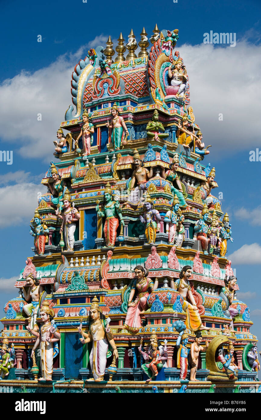 Temple Hindou Gopuram. L'Inde du Sud Banque D'Images