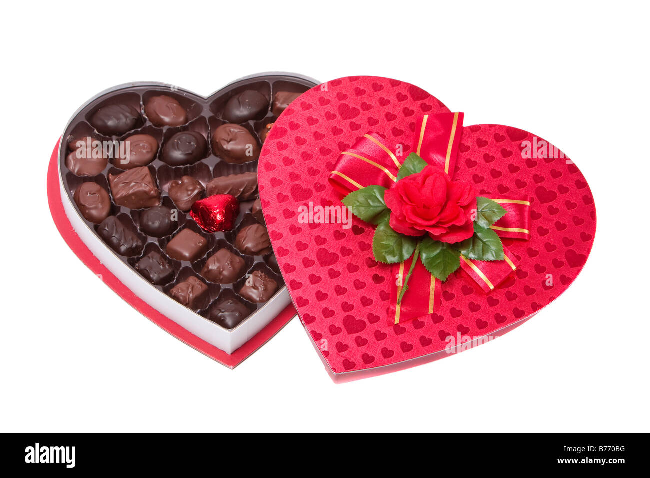 Forme de coeur Boîte Cadeau Chocolat Banque D'Images