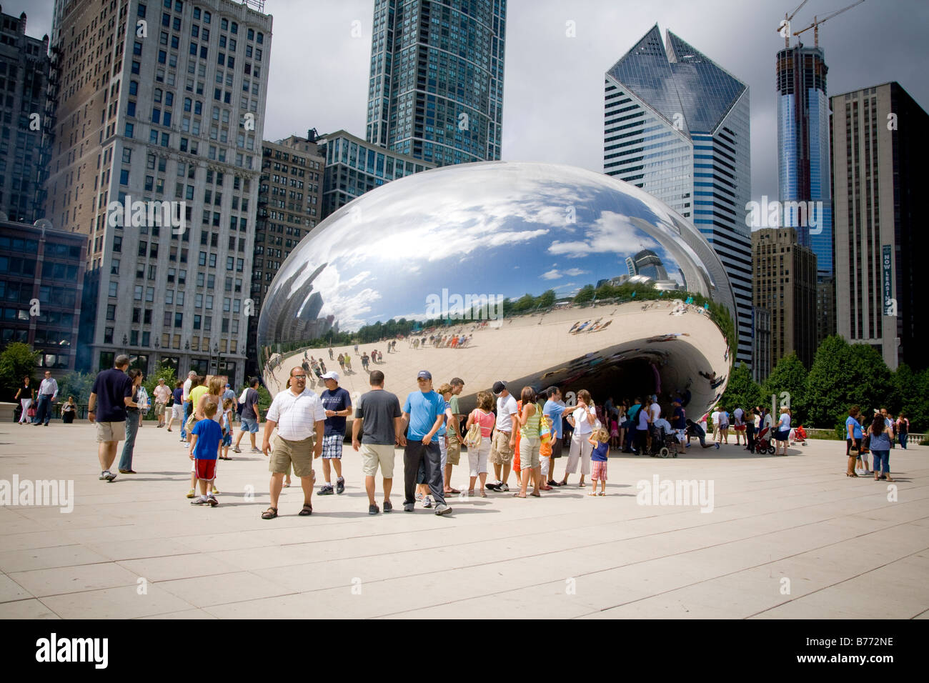 Sculpture Le Bean ou Cloud Gate d'Anish Kapoor Chicago Millennium Park Banque D'Images