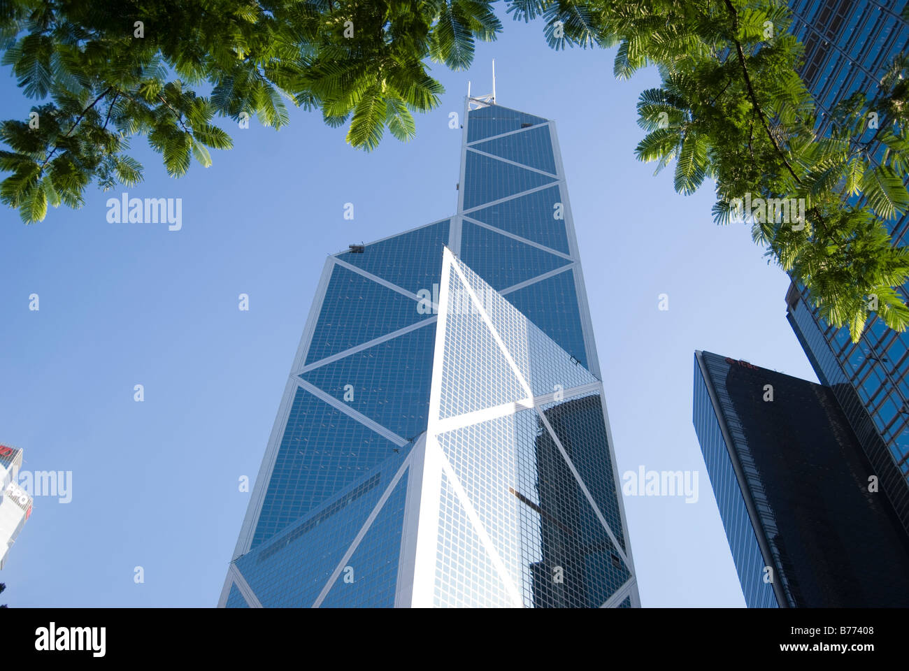 La tour de la Banque de Chine, Sheung Wan, le port de Victoria, l'île de Hong Kong, Hong Kong, République populaire de Chine Banque D'Images