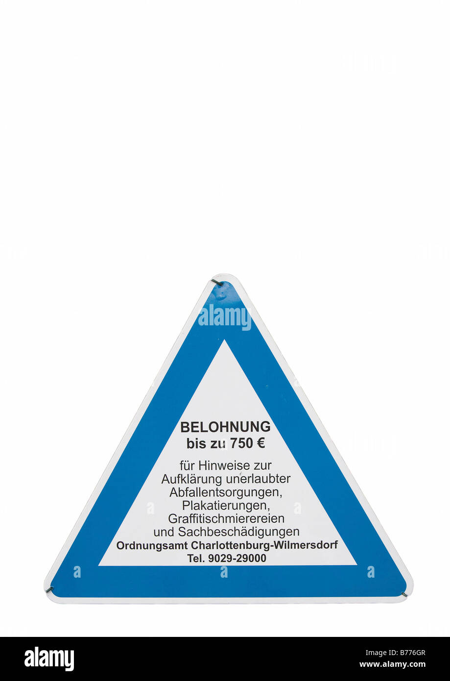 Signe de l'ordre public social de arrondissement Charlottenburg-Wilmersdorf, Berlin, Germany, Europe Banque D'Images